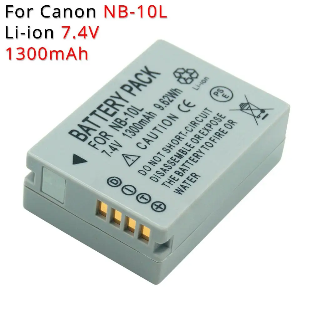 

NB 10L NB-10L NB10L Rechargeable Digital Camera Battery 7.4V 1300mAh for Canon PowerShot G3X G1X G15 G16 SX60HS SX40HS SX50HS
