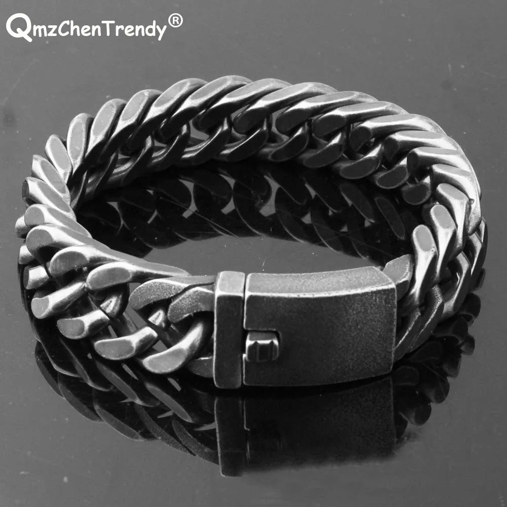 Men's Bracelet 316L Stainless Steel Wristband Jewelry Vintage Heavey