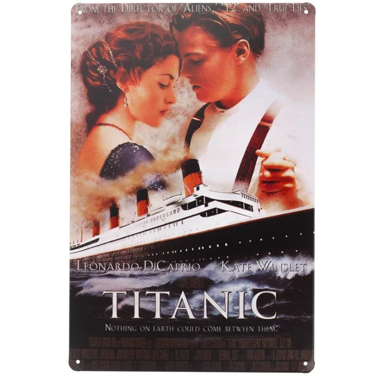 1 шт. Титаник Leonardo DiCaprio Kate Winslet кино оловянные тарелки вывески стена человек