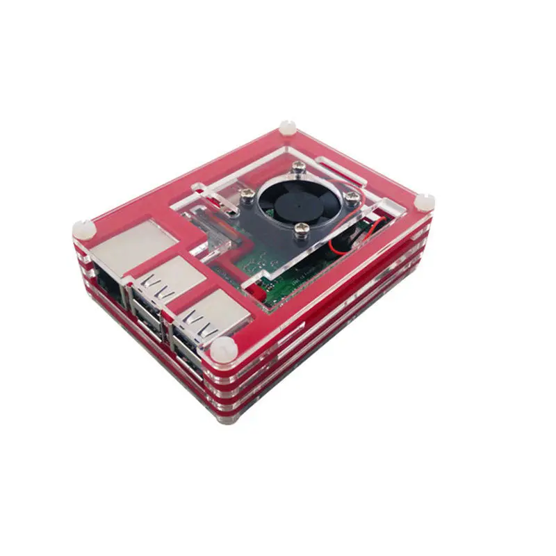 Для Raspberry Pi 3 корпус 9 слой акриловая крышка оболочки с охлаждающим вентилятором для Raspberry Pi 3 Модель B+ плюс