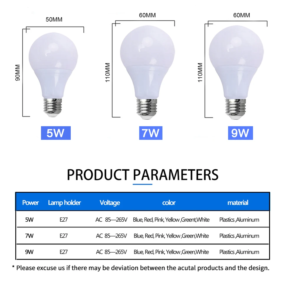 Illuminate Your Space with Colorful LED Bulb E27 Lamp