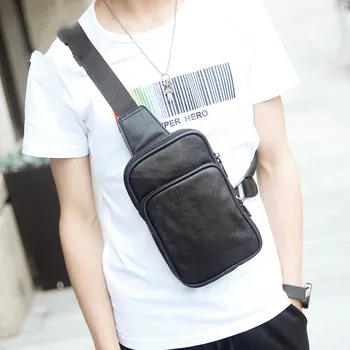 

Tidog British street fashion leisure color leather chest bag