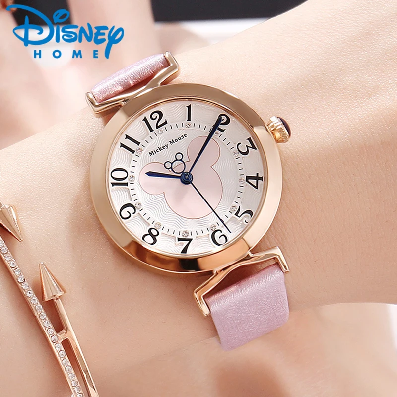 

DISNEY Luxury Watches Women Fashion Casual Leather Quartz Watch Women Ladies Wristwatch Female Clock Hodinky Woman Montre Femme
