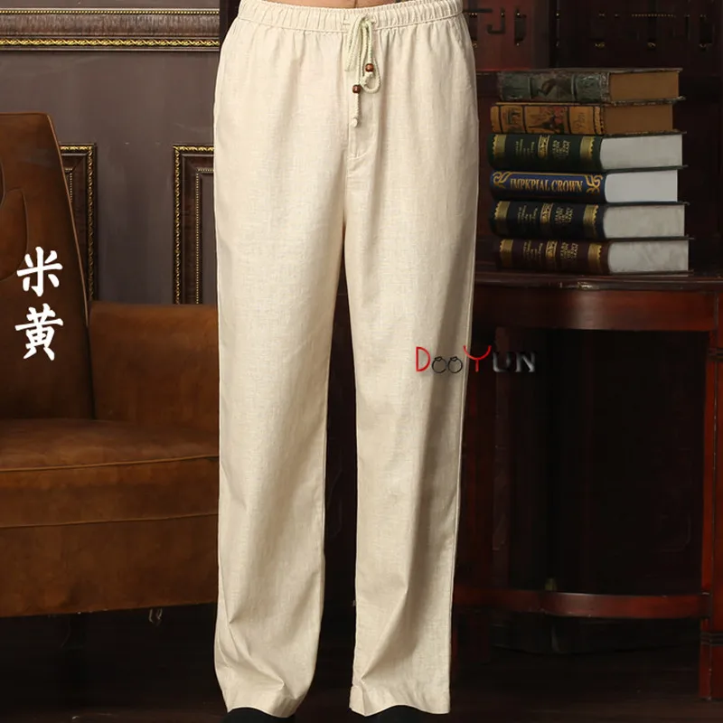 New Arrival Chinese Men's Kung Fu Trousers Cotton Linen Pant Tai Chi Pants Wu Shu Size M L XL XXL XXXL W36 |