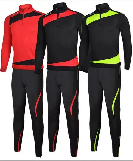 

Brand New Professional Men Football Clothing Suit Kids Soccer Training Pantalon Skinny Leg Pants Long Sleeved Jacket Set XXS-4XL