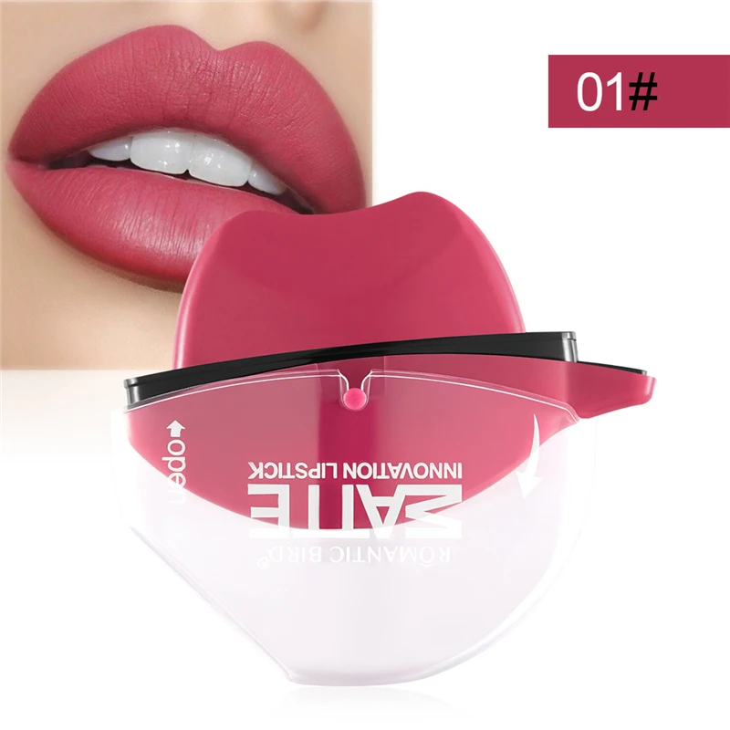 Sexy 12 Colors Moisturizeing Lips Balm Temperature Change Color Nude Lip Gloss Matte Lipstick Cosmetics Creative modelling PINK