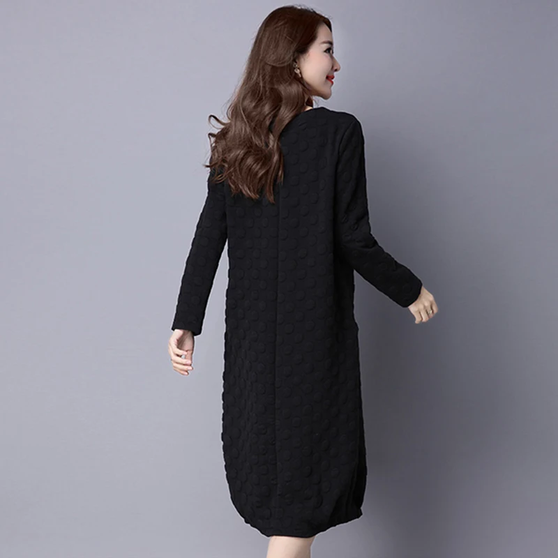 Женское платье свитер с круглым вырезом свободного покроя|loose dress|dress plusplus dress |