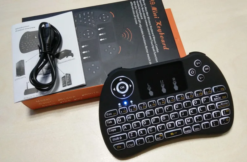 Беспроводная мини клавиатура H9 VS Rii i8 с подсветкой 2 4 ГГц Air Mouse тачпад для Android TV BOX