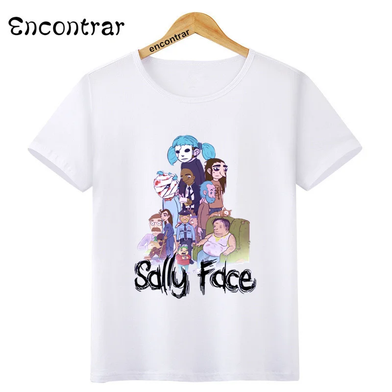 Детские Новые футболки Sally Face для мальчиков и девочек, летние модные футболки Sally Face в стиле хип-хоп, Короткие флисовые Топы HKP4553