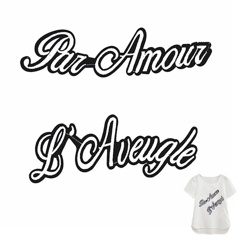 Big English Letter Patches For Clothes Women's T shirts Embroidery