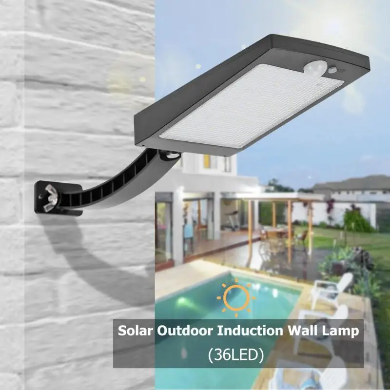 

48LED Solar Motion Sensor Wall Light Outdoor Waterproof Garden Street Lamp