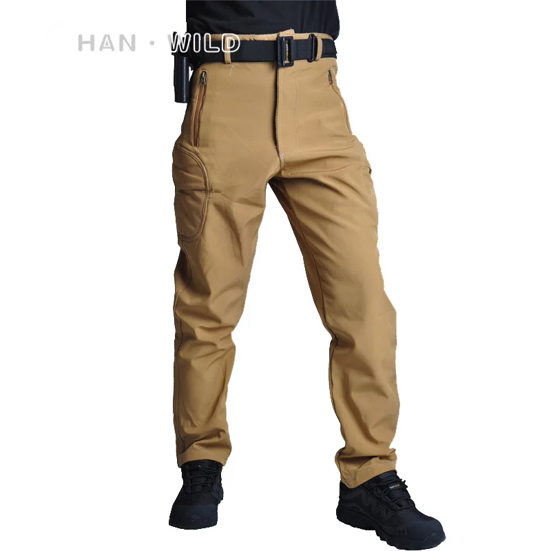 Poco de la piel de tiburón, impermeable a prueba de viento al aire libre senderismo Trekking CS caza de camuflaje pantalones hombres pantalones de lana pantalones de ejército Pantalones Poco de la piel de tiburón, impermeable a prueba de viento al aire libre senderismo Trekking CS caza de camuflaje pantalones hombres pantalones de lana pantalones de ejército Pantalones