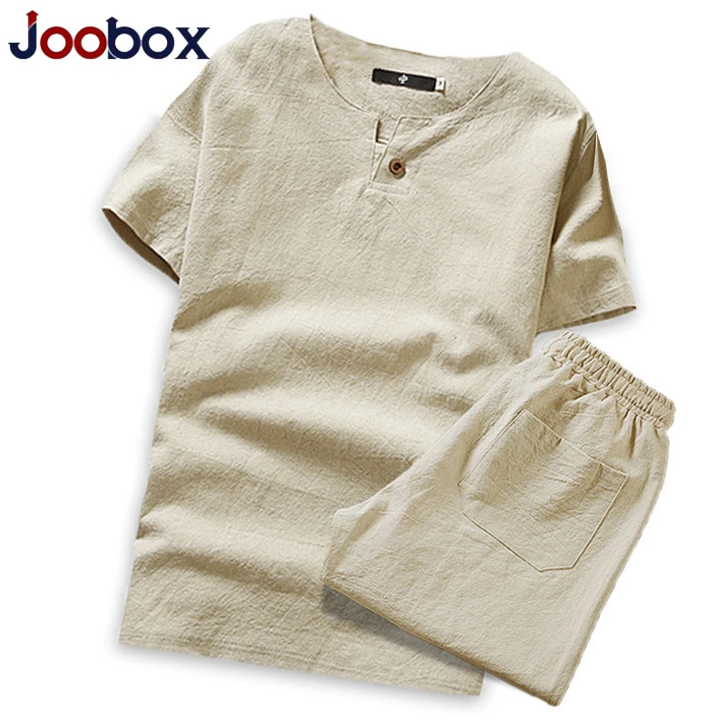 Летний костюм с футболкой черные футболки+ шорты льняной китайский стиль летний брендовый комплект мужской дышащий Повседневный пляжный комплект M-4xl 5XL