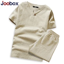 Летний костюм с футболкой черные футболки+ шорты льняной китайский стиль летний брендовый комплект мужской дышащий Повседневный пляжный комплект M-4xl 5XL