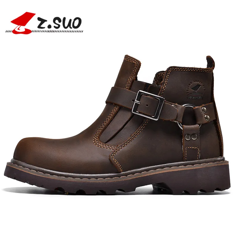 

Mens Leather Boot Fashion Spring Autumn Casual Shoe High Top Men's Winter Boots Plush Fur Warm Work Shoes Safety Footwear D50
