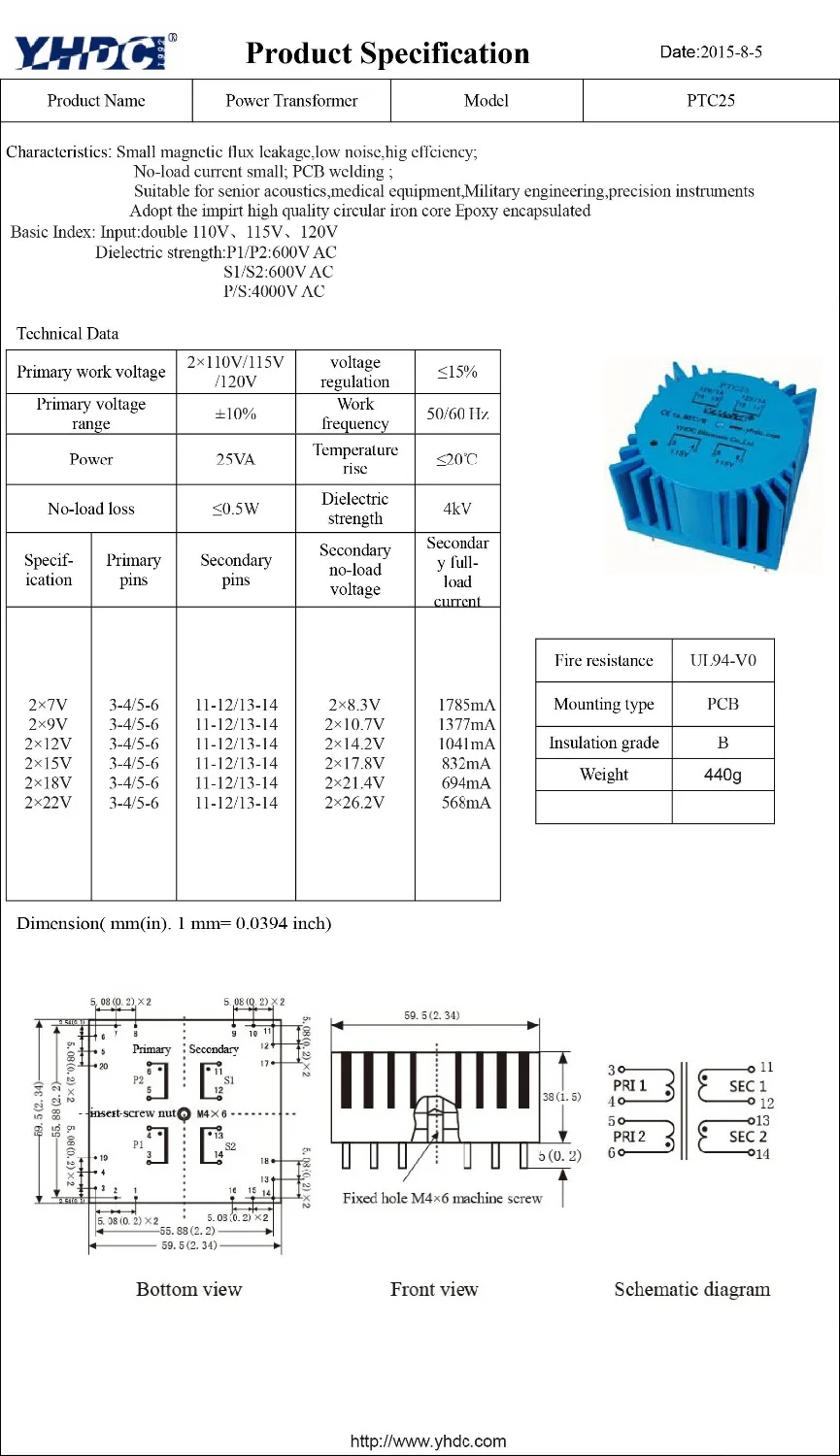 PTC25 для аудиомощности 25VA 2*110 V 2*9 V тороидальный трансформатор, герметизированный трансформатор для сварки печатной платы трансформатор