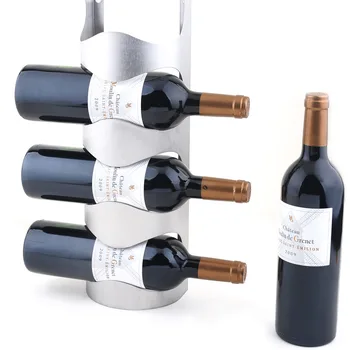 

1PC 3 or 4 Hole Stainless Steel Wall Mounted Wine Holder Rack Household Wine Bottle Holder For Homeuse With Screws KJ 3002