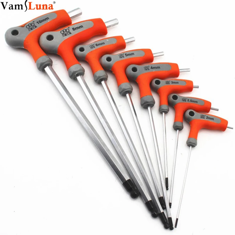 

Super long series 1 pcs 'T' type ball end hex key. Perfect for those difficult to reach jobs for Home/Office / Site
