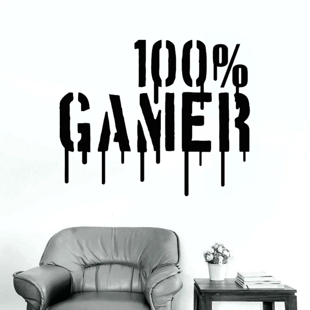 100% геймер Cool PS3 PS4 xbox Мальчики наклейки на стену домашний Декор Гостиная Искусство