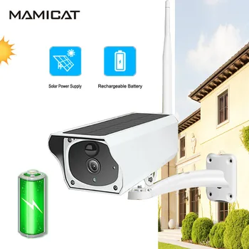 

1080P Solar IP Camera Wireless Wi-fi Security Surveillance Waterproof Outdoor Camera IR Night Vision Solar Rechargeable Battery