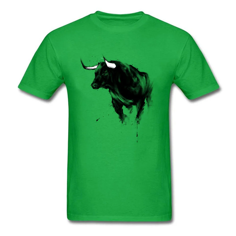 Bull Shirt T Shirts for Men Street Labor Day Tops Shirts Short Sleeve Retro Design Tee Shirts Round Collar 100% Cotton Fabric Bull Shirt green