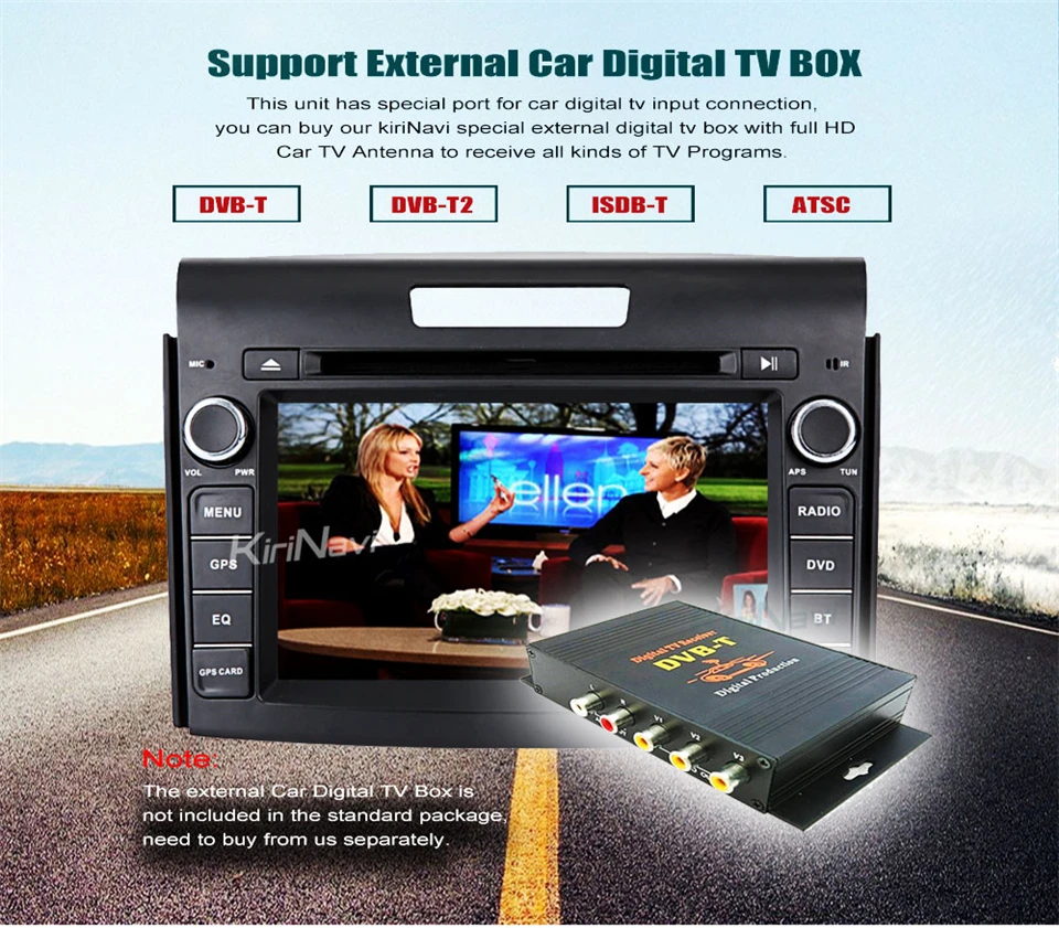 Perfect KiriNavi Octa core 4G LET android 7 touch screen car dvd player for honda crv multimedia system 2012+  gps support 4K 4G 10