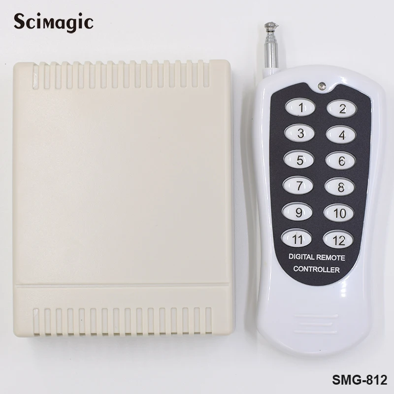 

12V DC 12 Channel Relay RF Switch Remote Control Transmitter Receiver 433.92Mhz