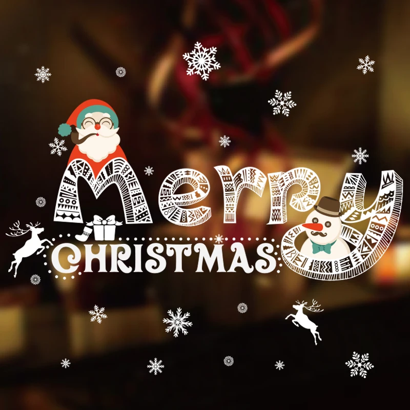 Merry Christmas Wall Stiker  Kaca  Jendela  Toko Pusat 