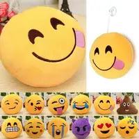 6 дюймов смайлик Emoji подушки мягкие плюшевые смайлик Круглый Подушка Home Decor милый мультфильм игрушки куклы Декоративные подушки броска - изображение