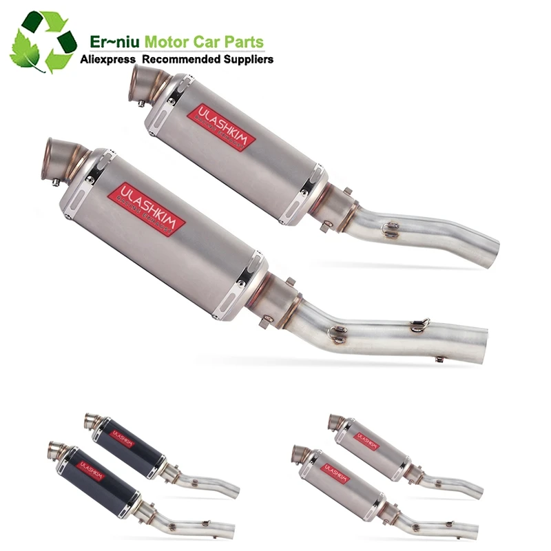

Motorcycle Full Exhaust Escape System + Modified Link Contact middle pipe Round Muffler for kawasaki Z1000 2010-2016