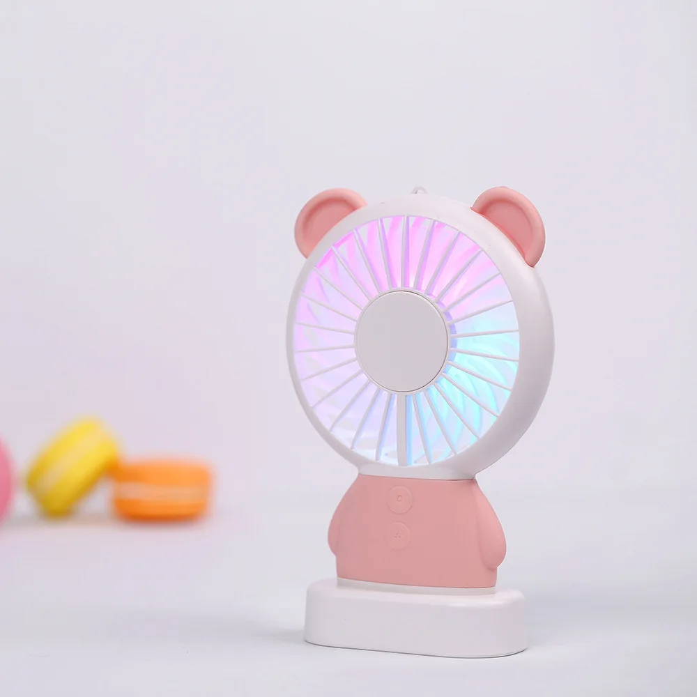 

Mini USB Fan Portable Rechargeable Desk Rabbit Handheld Personal Handy Fan LED Light Ventilator USB Fan Air Cooler For home