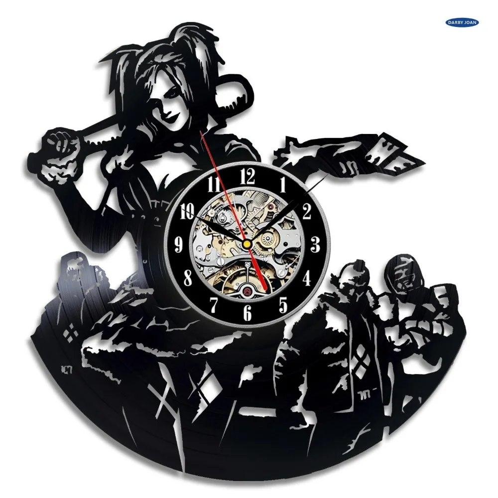 

wall clock Harley Quinn Batman Vinyl Wall Record Home Room Art Vintage Modern Decor duvar saati