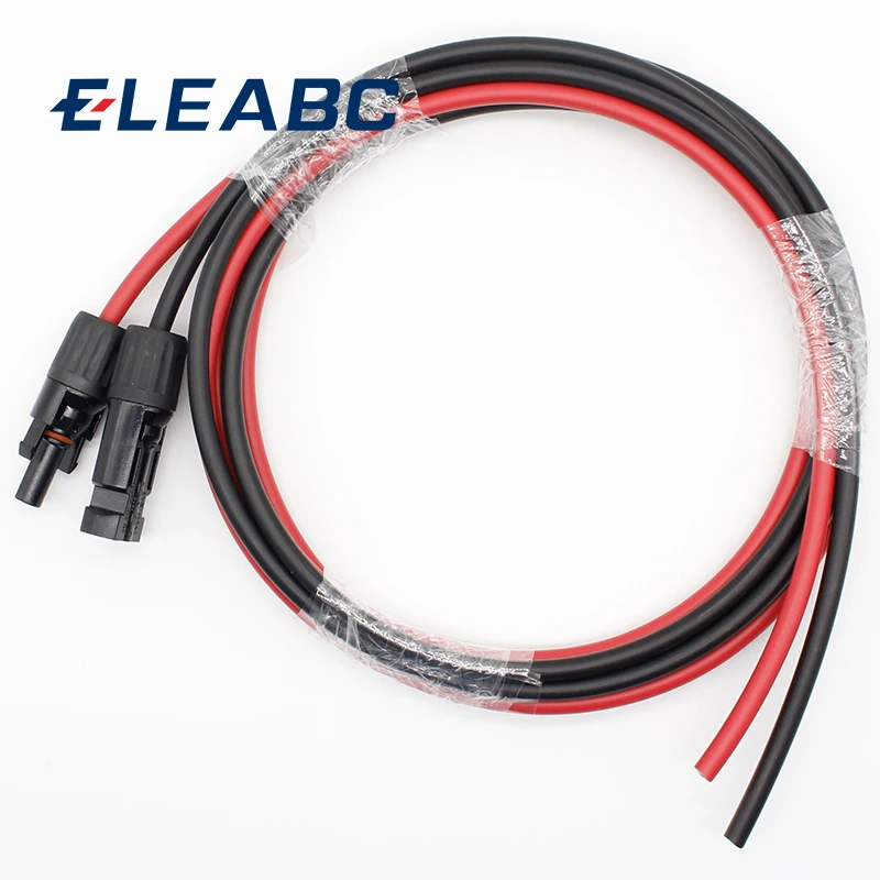 

1 Pair Solar Panel Extension Cable Wire MC4 Connector 10/11/13 AWG Black+Red