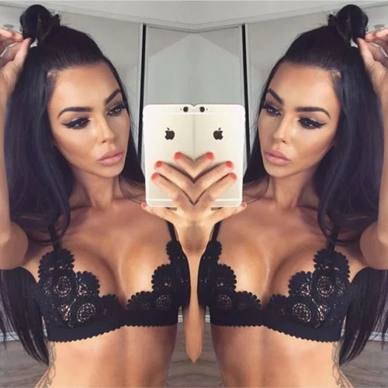 

Hot New Brand Sexy Women's Lace Floral Bralette Solid Wire Free Bra Bustier Crop Top Unpadded Bra arrival Top