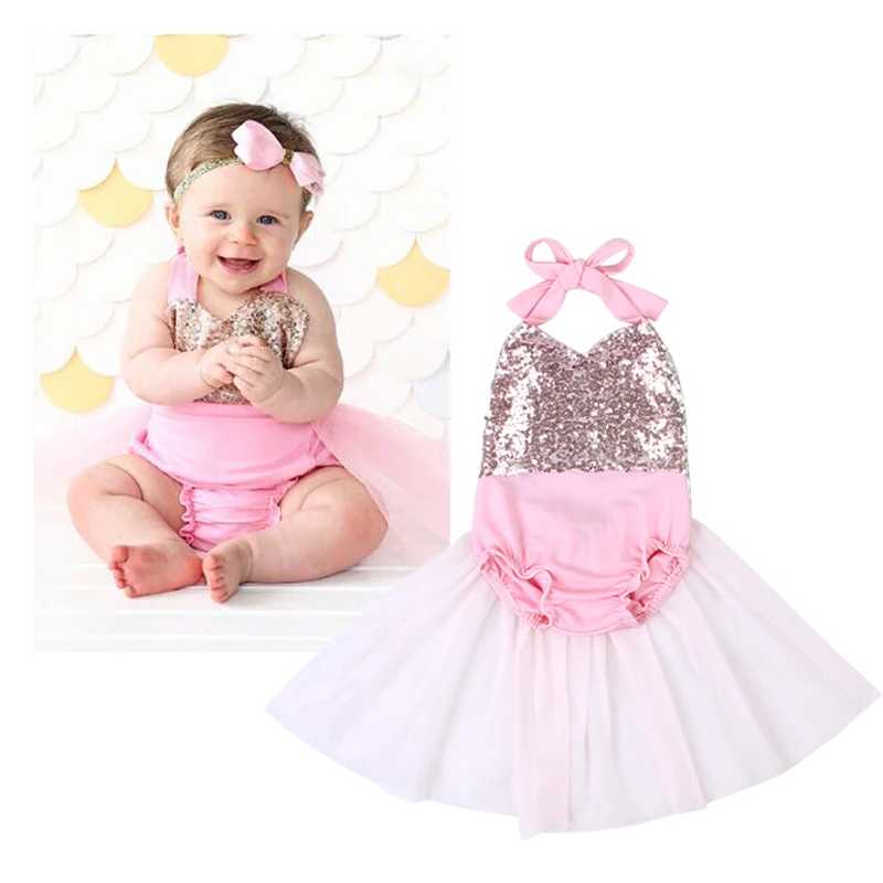 Newborn Toddler Baby Girls Infant Tulle Romper Jumpsuit Bodysuit Clothes Outfits