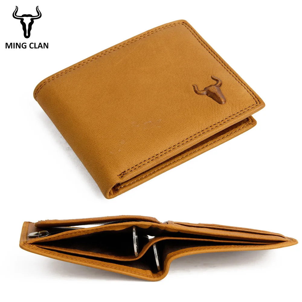 Кошелек Mingclan из натуральной кожи, короткие мужские кошельки, мужской кошелек на застежке, держатель для карт, тонкий кошелек, модный мужской кошелек на молнии, кошелек для монет (art.: 7a61672ee) - 7a61672ee
