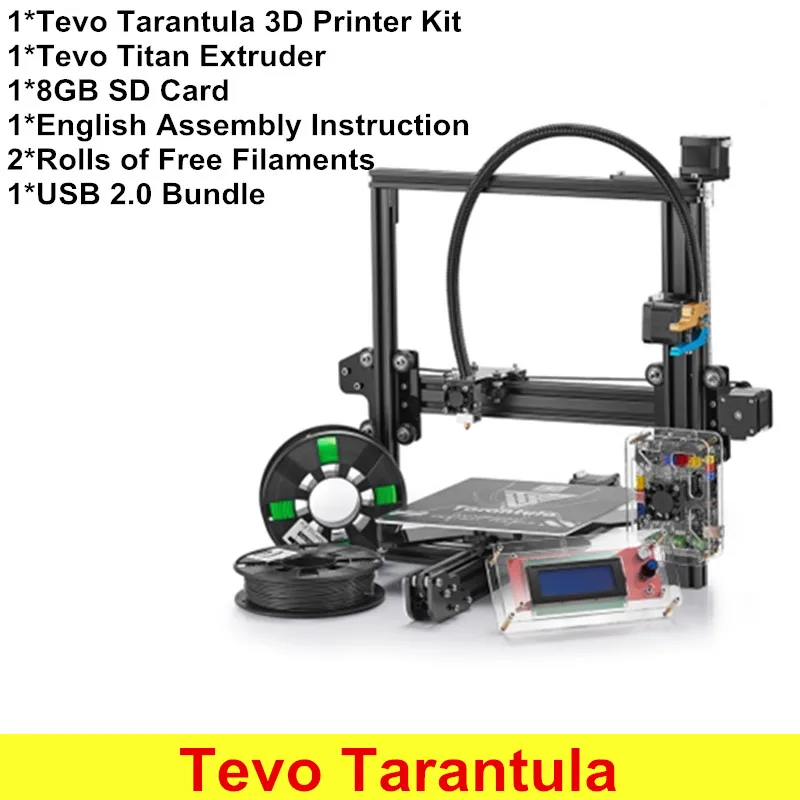 Новейший Tevo Tarantula Titan Экструдер 3d принтер DIY комплект с 2 рулонами Impressora