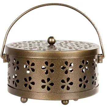 

Mosquito Incense Box Aromatherapy Box Galvanized Steel Mosquito Hollow Coil Holder Burner Repellant Home Art Decor