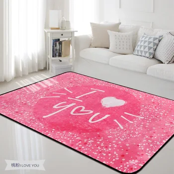 

Lovely Sweet I Love You Carpet For Living Room Romantic Area Rugs For Bedroom Soft Carpet Kids Room Wedding Decoration Mat