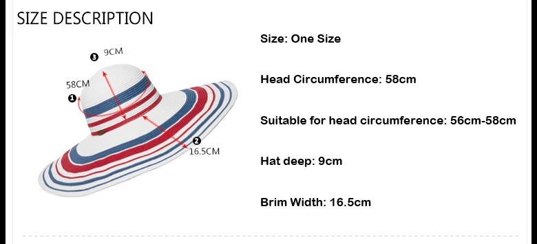 Модные большие широкие с полями, солнце шляпа для женщин Летняя Соломенная пляжная шляпа Классическая полосатая шляпа большой край шляпа