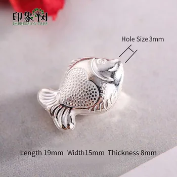 

1Pc 19x15/11x5mm 925 Sterling silver color Fish Charms Carp Fish Connector For Bracelet Necklace DIY Jewelry Makings 92565