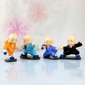 

Resin Young Monk Figure Kung Fu Toy Doll Creative Home Decorations Kid Children Creative Crafts Ornaments Gift
