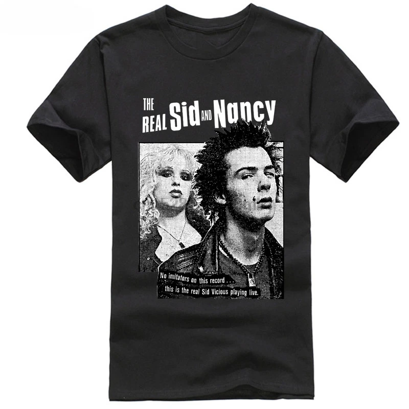 

MENS BLACK T-SHIRT THE REAL SID AND NANCY ENGLISH PUNK ROCK 1977 S-5XL