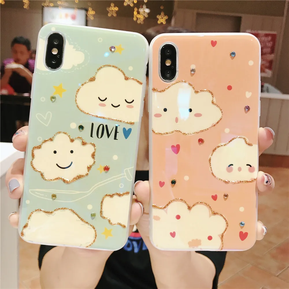 

Cute cloud cover soft shell fully protects the phone case For iPhone XS Max XR 6 6S 7 8 Plus X Full Body Soft TPU