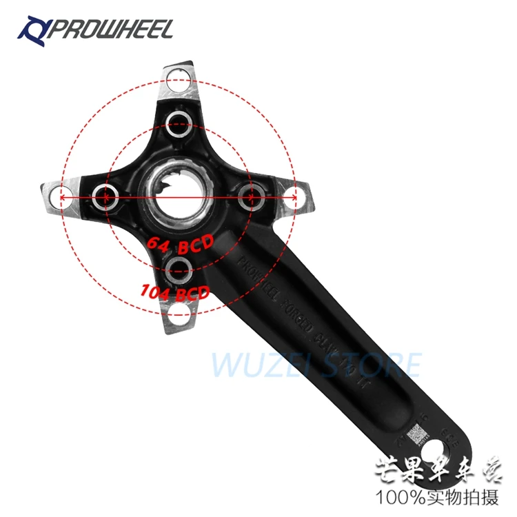 Горный велосипед PROWHEEL 104BCD 170 мм горный алюминиевое дно MTB Fiets Кривошип 1/2x1 0/11