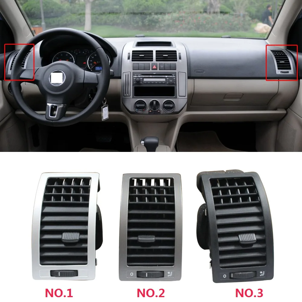

CAPQX 1pcs For VW Polo 02-10 Car Interior Dashboard Air Condition Air Outlet Centre Console Air Conditioner Warm Air Vent Panel