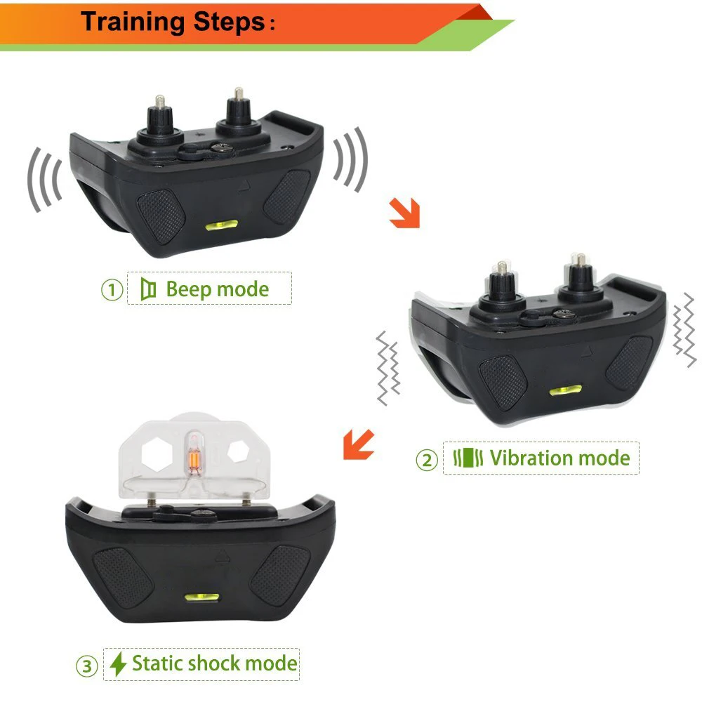 Тренировочный собачий ошейник звуковой сигнал/вибрация/Шок Электрический водонепроницаемый и Перезаряжаемый пульт дистанционного управления 600 м для охоты собачий ошейник