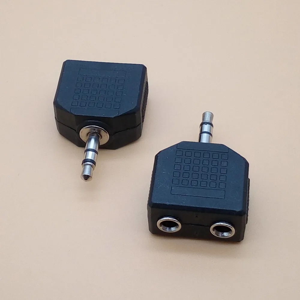 

2PCS 3.5mm Male plug to Female jack 3.5 Audio Connector 2 in 1 Stereo Headset Dual Track Headphone 2 Way