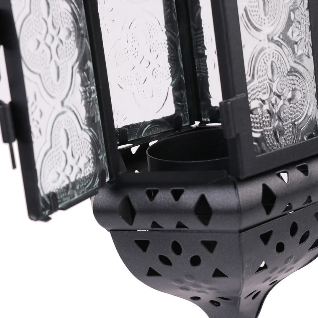 Classic Moroccan Style Tealight Candle Holders Glass Metal Hanging Lantern Candle Stand for Wedding Home Garden Decoration