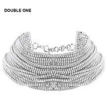 Женское ожерелье-чокер с широким горлом, стразы, большое блестящее чокер, модное ювелирное изделие, Трендовое чокер